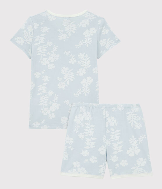 Kinderpyjama Hawaii aus Baumwolle für Mädchen PLEINAIR/ MARSHMALLOW