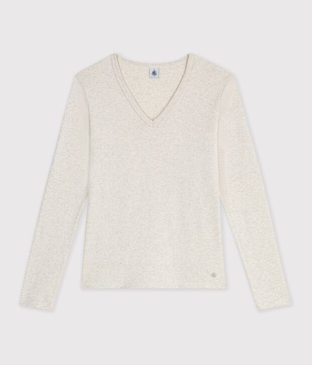 Lang&auml;rmeliges Damen-T-Shirt aus einfarbiger Baumwolle MONTELIMAR CHINE