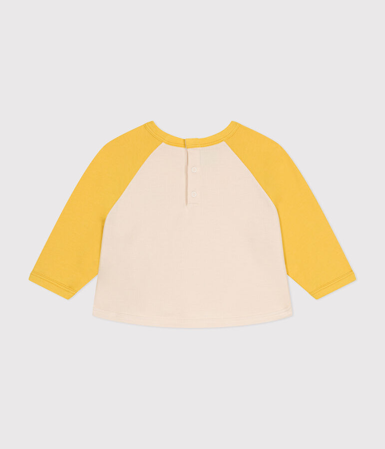 Baby-Sweatshirt aus leichtem Molton naturfarben/gelb