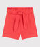 Kinder-Shorts aus Leinen für Mädchen orange JUPITER