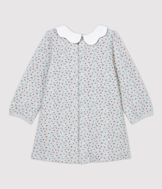 Baby-Kleid aus Molton für Mädchen grau BELUGA/weiss MULTICO