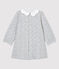 Baby-Kleid aus Molton für Mädchen grau BELUGA/weiss MULTICO