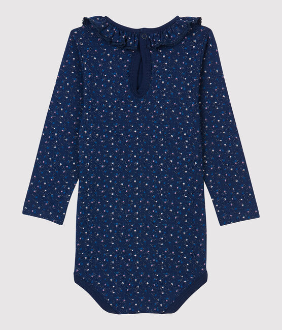 Baby-Body aus Baumwolle. blau MEDIEVAL/weiss MULTICO