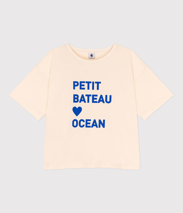 Weites Damen-T-Shirt LE BOXY aus Baumwolle naturfarben