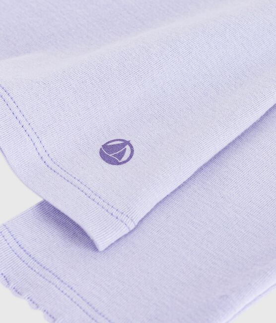 Langärmeliges Damen-T-Shirt L’Iconique aus Baumwolle mit Picotkante violett PARME