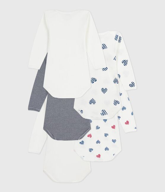 Set langärmeliger Baby-Bodys aus Baumwolle mit Herzmotiv variante 1