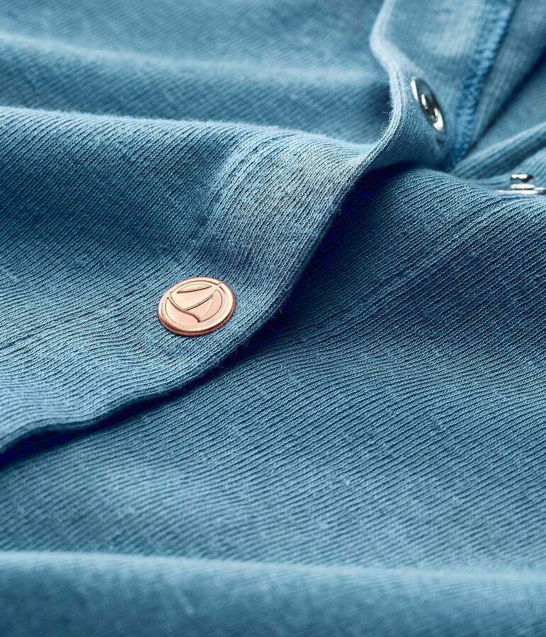 Baby-cardigan aus baumwolle/leinen m&auml;dchen blau