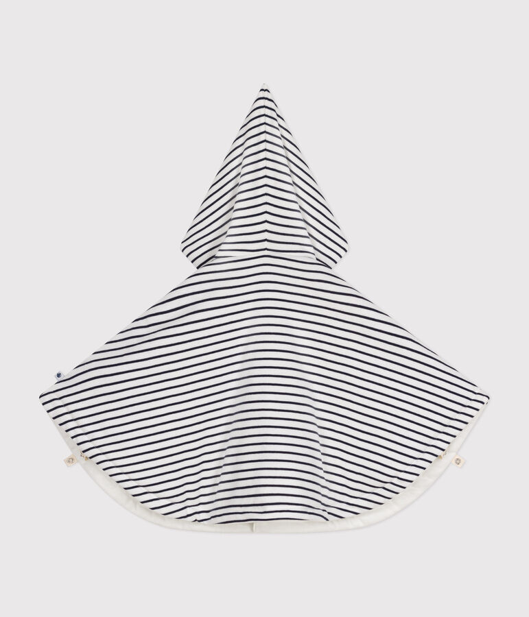 Gestreiftes Baby-Cape aus Baumwolle weiss/blau