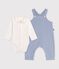 Baby-Set Latzhose und Body mit Kragen aus einfarbiger Baumwolle POLAIRE