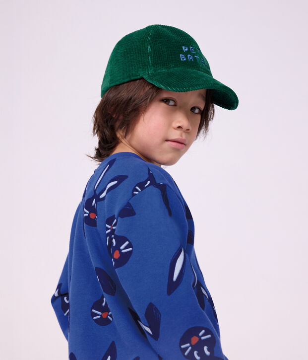 Kinder-Sweatshirt aus Baumwolle mit Tiermotiv blau/vielfarbig