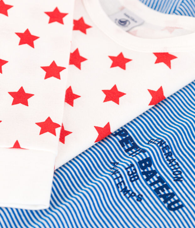 2er-Set Kinderpyjamas aus Baumwolle mit Sternen und Streifen vielfarbig