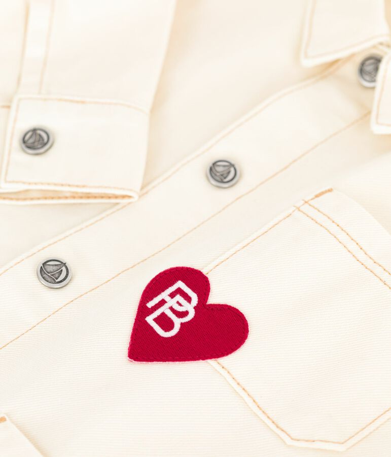 Kinder-Jeansjacke einfarbig naturfarben