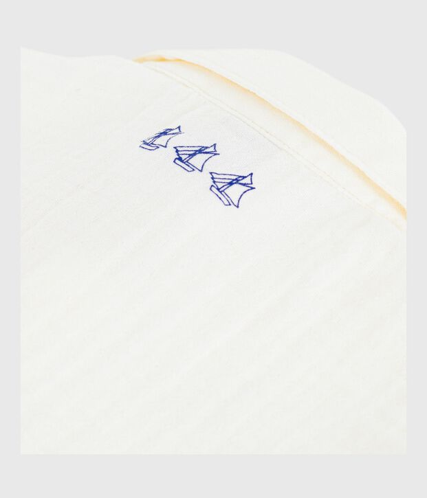 Einfaches, kurz&auml;rmeliges Babyhemd aus Baumwolle weiss