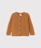 Baby-Mädchen-Cardigan aus Woll-/Nylongemisch braun CUIVRE