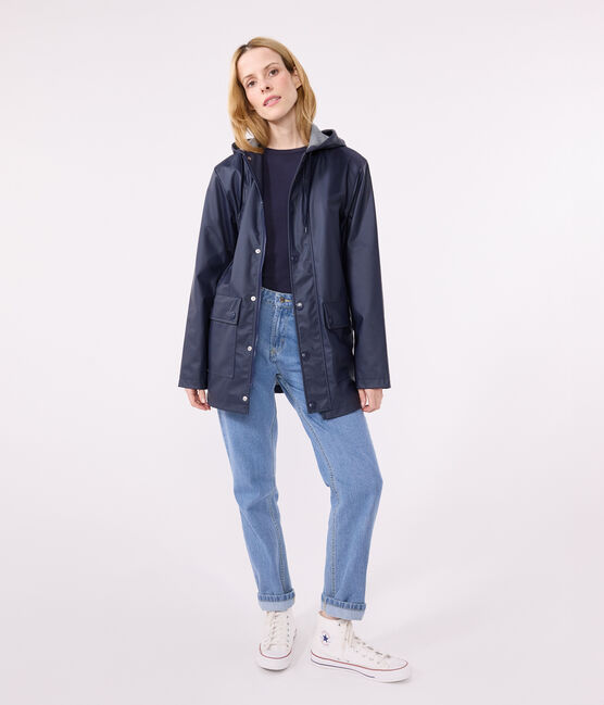 Regenjacke aus recyceltem Material und Bio-Baumwolle blau SMOKING