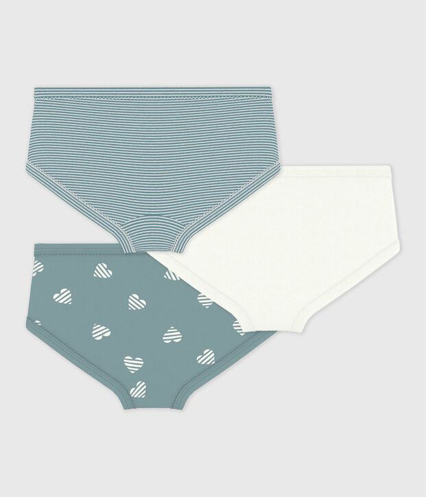 Set Kinder-Slips High Waist aus Baumwolle mit Herzmotiv vielfarbig