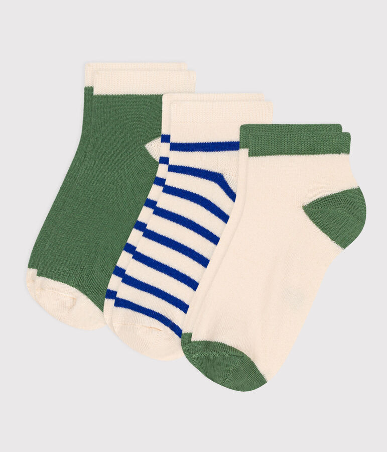 3er-Set Kinder-Socken aus Baumwolle mit Streifen vielfarbig