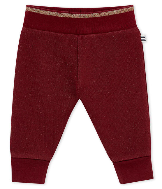 Glitzernde Baby MädchenHose aus Molton rot OGRE/gelb DORE
