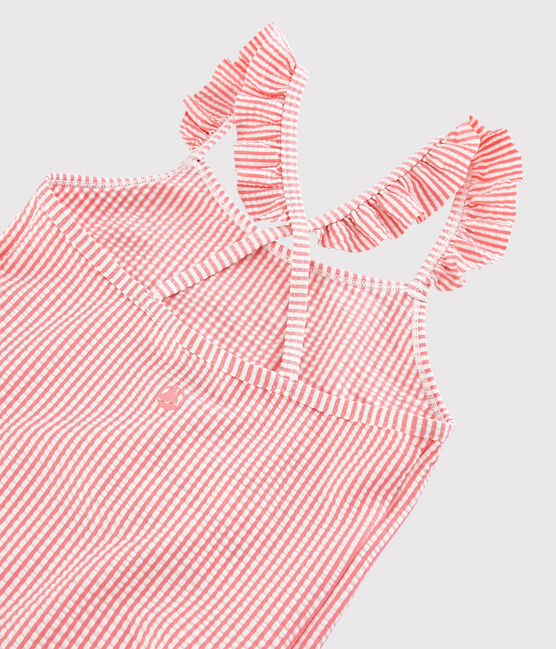 Kinder-Badeanzug aus recyceltem Material für Mädchen rosa GRETEL/weiss MARSHMALLOW