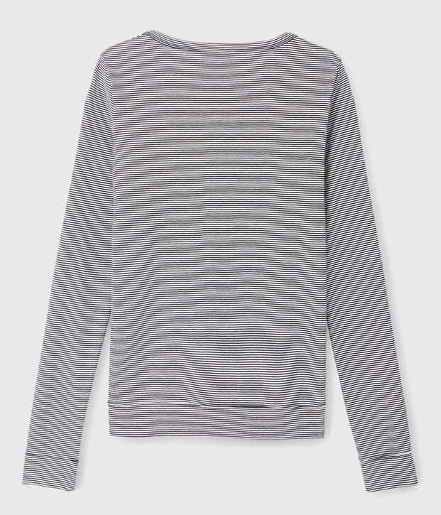 Gestreifter Cardigan aus Baumwolle f&uuml;r Damen blau/weiss