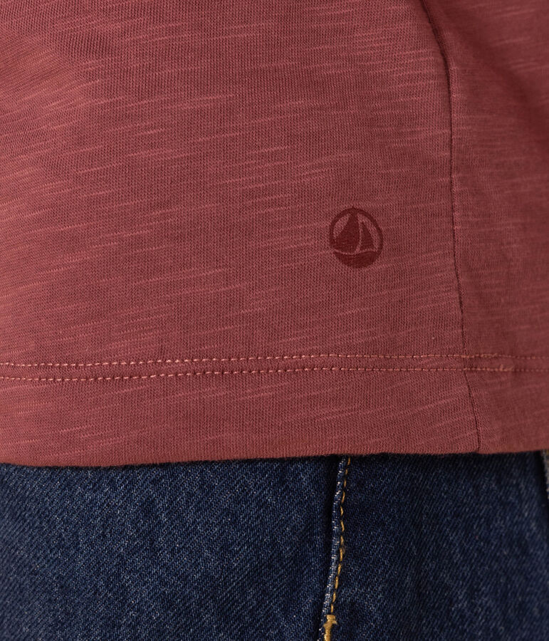 Damen-T-Shirt LE DROIT aus Baumwolle mit Rundhalsausschnitt braun