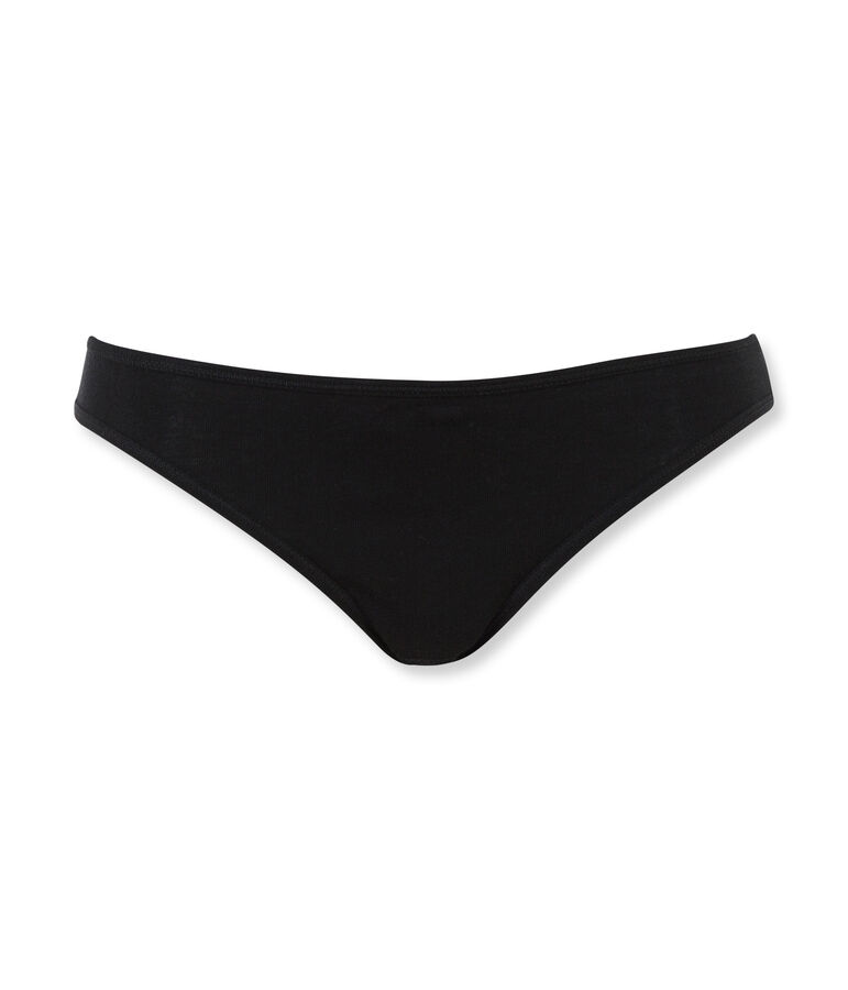 Damen-Slip aus leichter Baumwolle schwarz NOIR