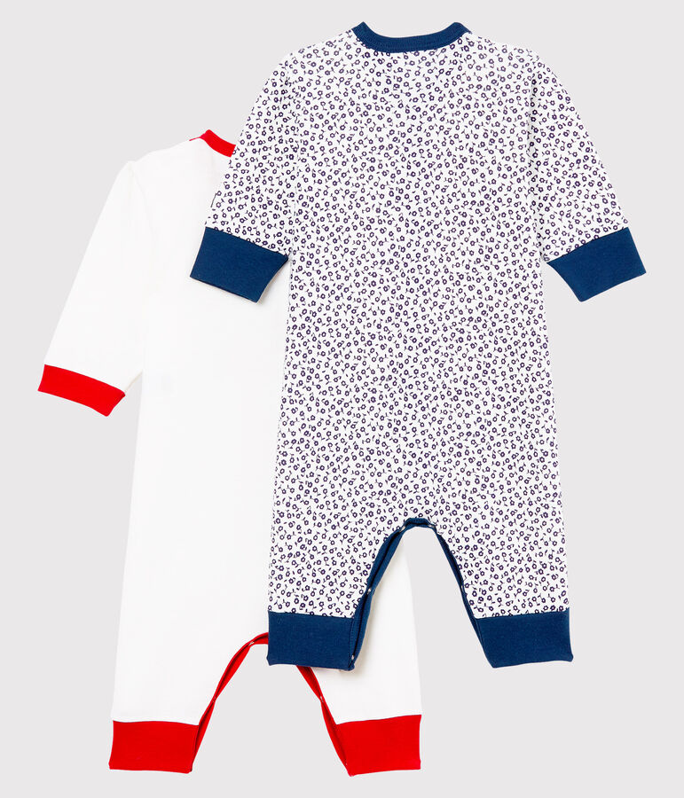 Duo Baby-Strampler ohne Fu&szlig; in Rippstrick f&uuml;r M&auml;dchen vielfarbig