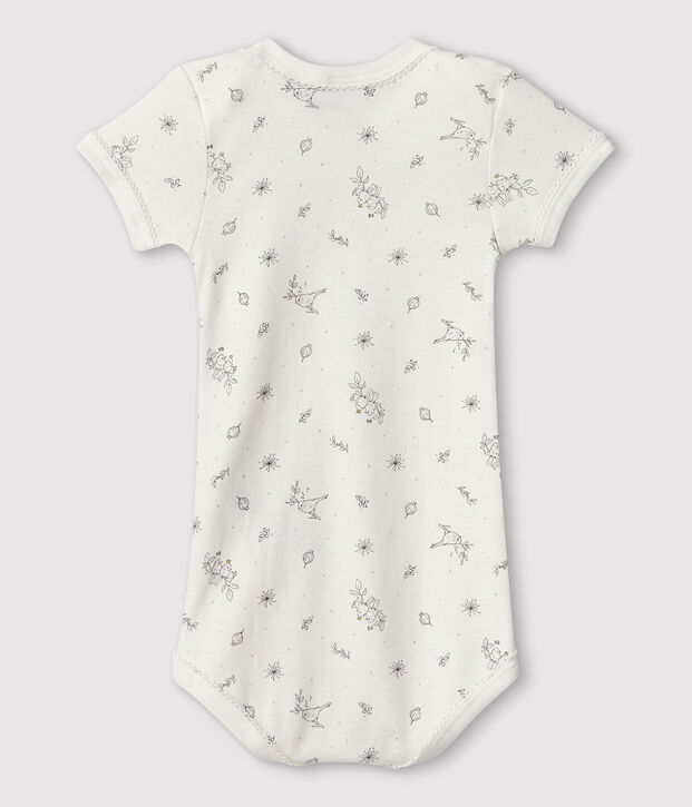 Baby-Body, mit verspieltem V&ouml;gelchen-Motiv, f&uuml;r M&auml;dchen weiss/vielfarbig