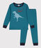 Langärmeliger Kinder-Pyjama aus Baumwolle mit Dinos grün DRAGONFLY