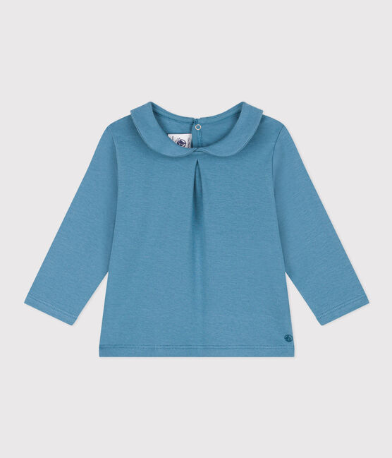 Langärmelige Babybluse aus Baumwolle blau POLOCHON