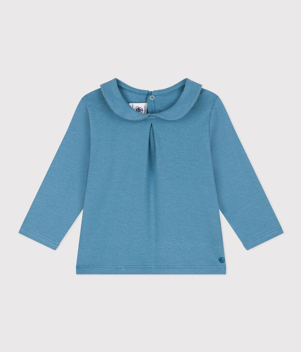 Lang&auml;rmelige Babybluse aus Baumwolle blau