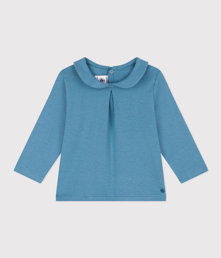Lang&auml;rmelige Babybluse aus Baumwolle blau