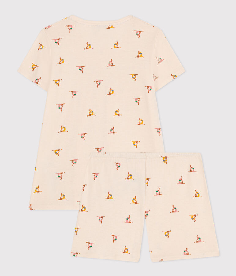 Kurzer Kinderpyjama aus Baumwolle mit Tier-Printmotiv weiss AVALANCHE/ MULTICO