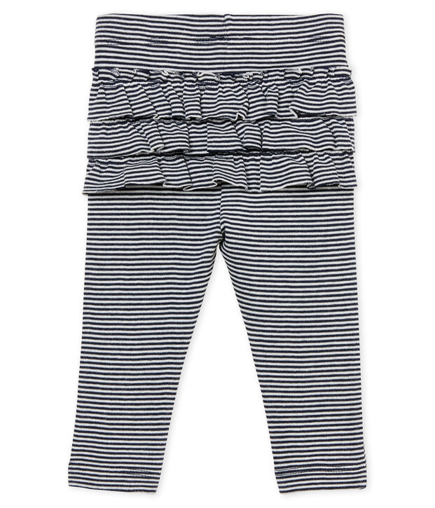 Baby-leggings mit ringelstreifenmuster m&auml;dchen blau/weiss