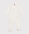 Baby-Strampler aus Baumwolle mit kleinem Stern weiss MARSHMALLOW/ HERBIER
