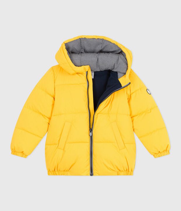 Einfarbige Kinder-Winterjacke gelb