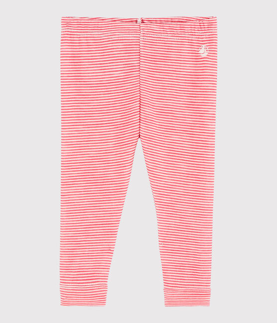Baby-Leggings mit Ringelmuster für Mädchen rosa POPPY/weiss MARSHMALLOW