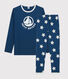 Kinderpyjama aus Rippstrick mit Sternen