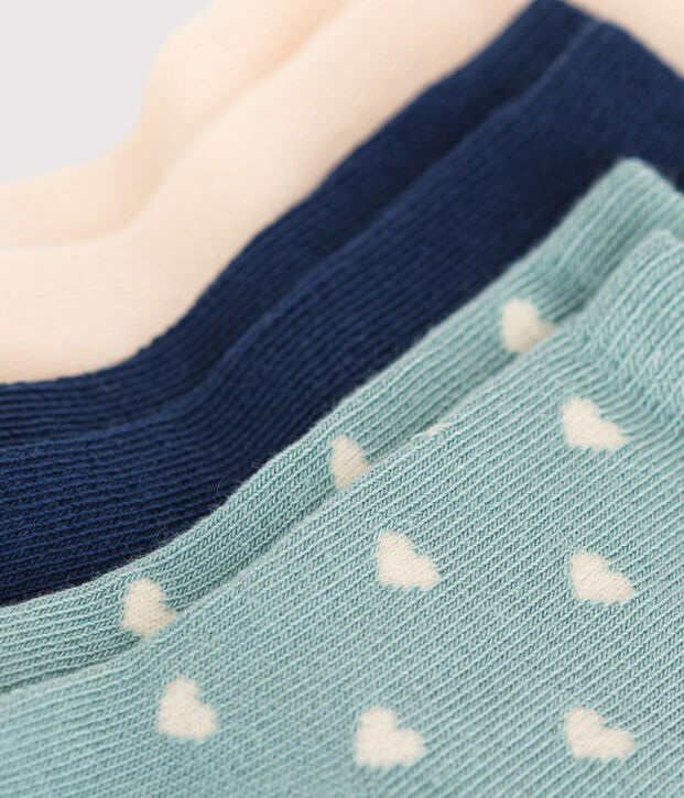 3er-Set Baby-Socken aus Baumwolle mit Herzmotiv vielfarbig