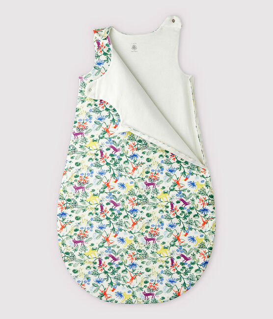 Baby-Schlafsack aus Baumwolle mit Dschungel-Motiv weiss MARSHMALLOW/weiss MULTICO