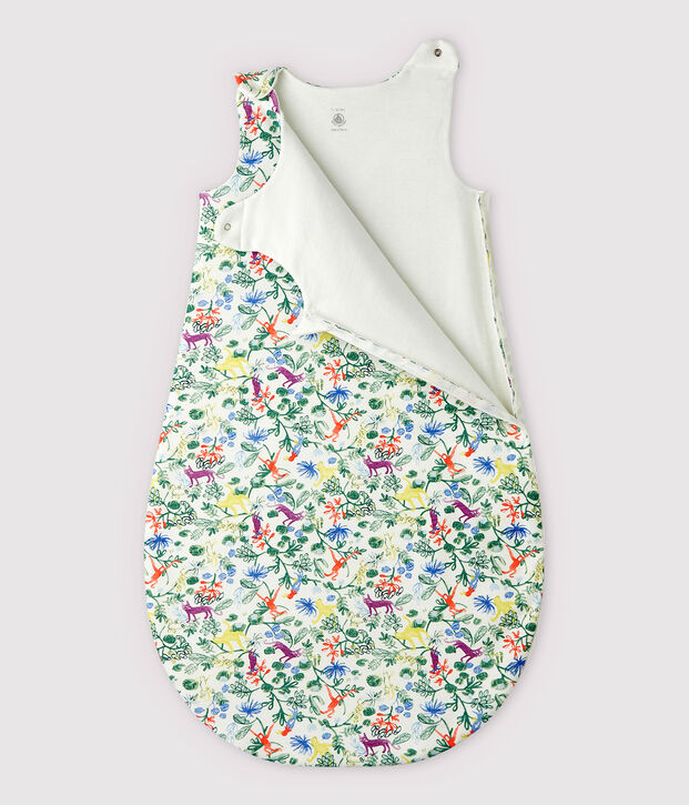 Baby-Schlafsack aus Baumwolle mit Dschungel-Motiv weiss/vielfarbig