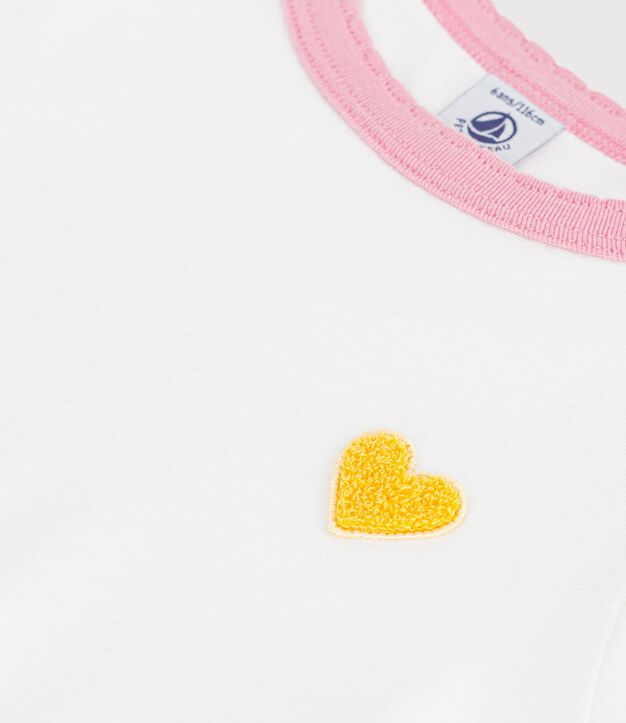 Kurz&auml;rmeliges einfarbiges Kinder T-Shirt weiss