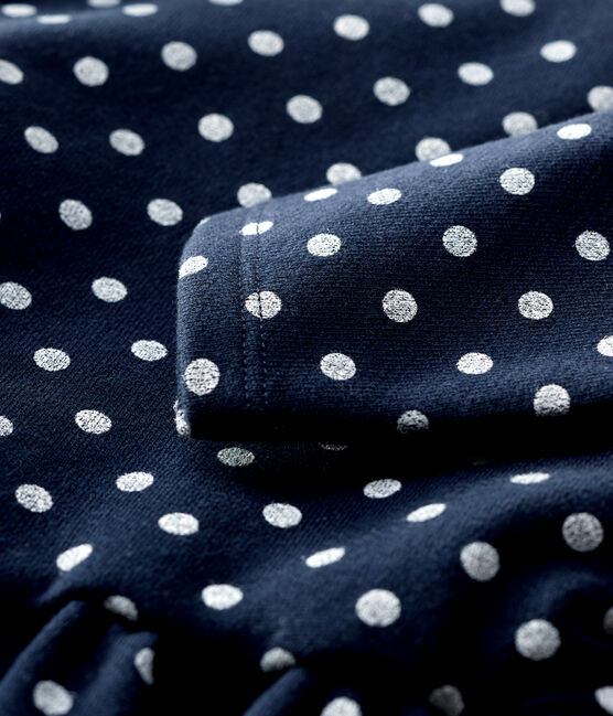 Baby-Kleid aus Molton für Mädchen blau SMOKING/weiss MARSHMALLOW