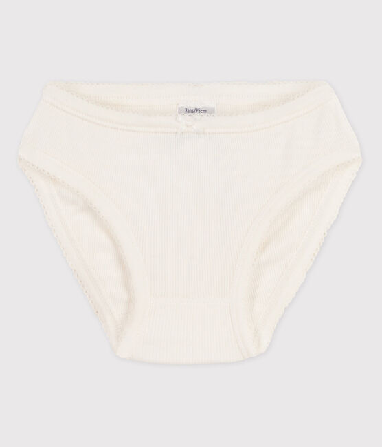 Baumwoll-Slips für Mädchen weiss MARSHMALLOW