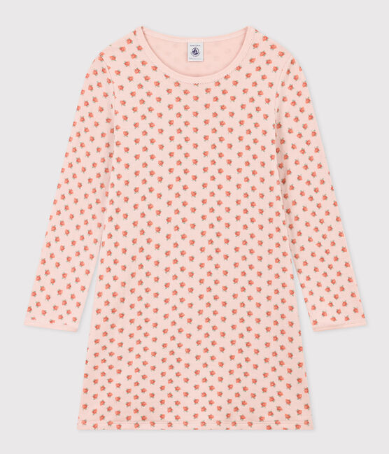 Nachthemd mit Blumenmotiv aus Doppeljersey für Mädchen rosa SALINE/weiss MULTICO