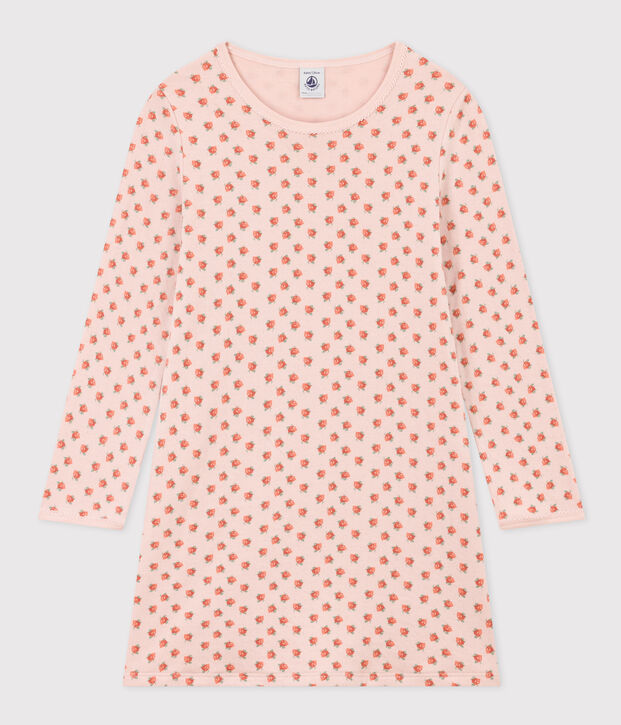 Nachthemd mit Blumenmotiv aus Doppeljersey f&uuml;r M&auml;dchen rosa/vielfarbig