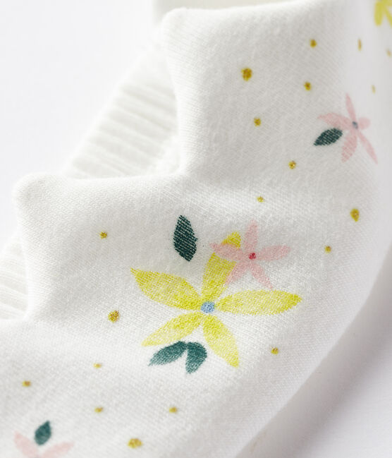 Baby-Haarband aus Rippstrick für Mädchen weiss MARSHMALLOW