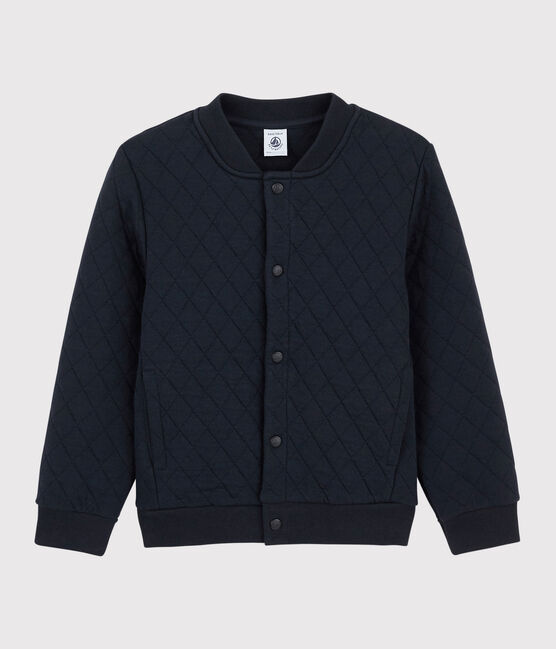 Kinder-Cardigan aus gestepptem Doppeljersey für Jungen blau SMOKING