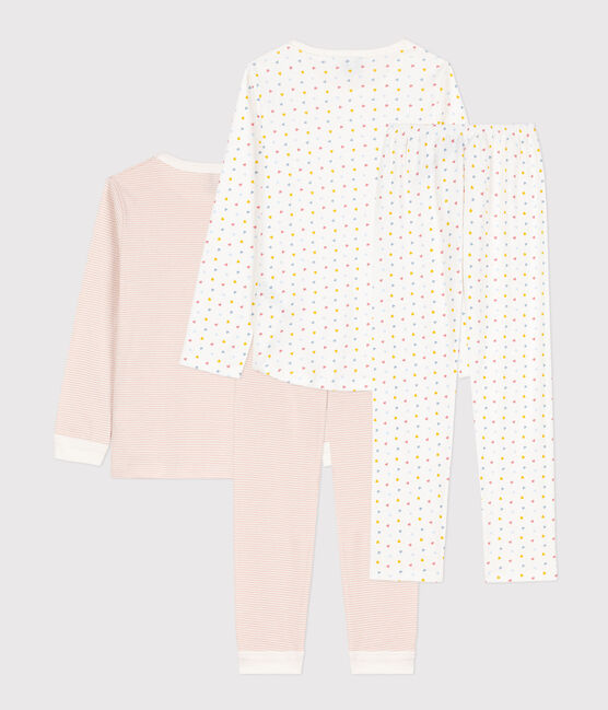 2er-Set Kinderpyjama aus Baumwolle mit kleinen Herzen für Mädchen variante 1