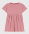 Gestreiftes Kinderkleid aus Flammgarn für Mädchen rosa PAPI/beige AVALANCHE